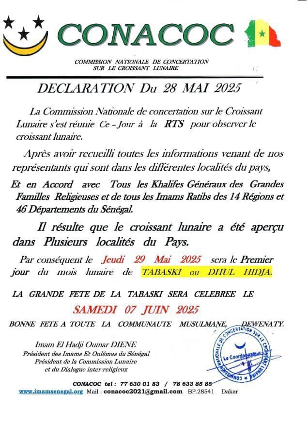 🇸🇳 Tabaski 2025 : La commission nationale fixe la fête au samedi 7 juin 2 17484730852686142237043562285484 1