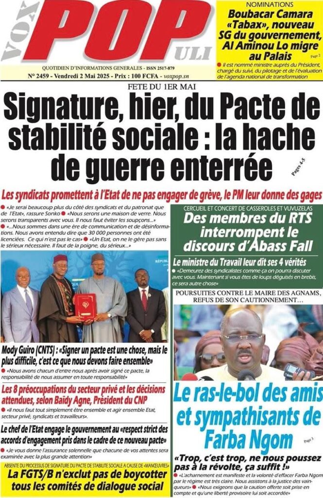 🇸🇳 Les gros titres du jour au Sénégal : Vendredi 02 Mai 2025 8 FB IMG 1746169877586