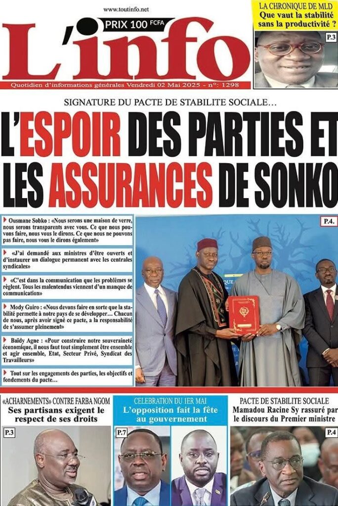 🇸🇳 Les gros titres du jour au Sénégal : Vendredi 02 Mai 2025 14 FB IMG 1746169887542