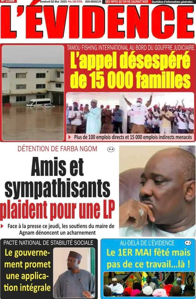 🇸🇳 Les gros titres du jour au Sénégal : Vendredi 02 Mai 2025 20 FB IMG 1746169901524