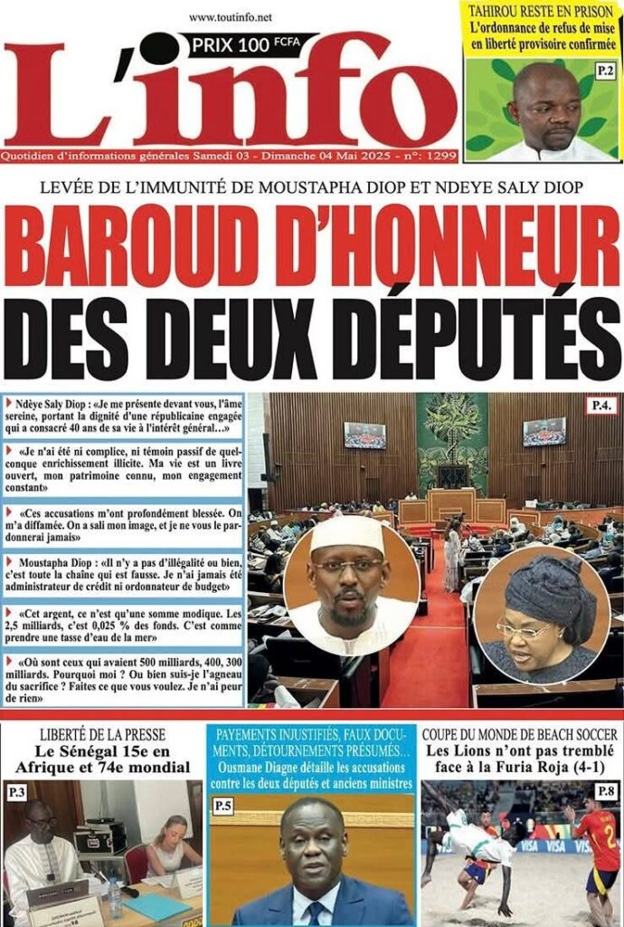 🇸🇳 Les gros titres du jour au Sénégal : Samedi 03 Mai 2025 13 FB IMG 1746259496899