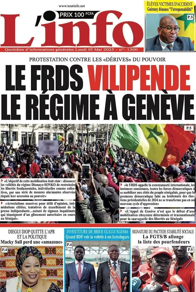 🇸🇳 Les gros titres du jour au Sénégal : Lundi 05 Mai 2025 14 FB IMG 1746424336609