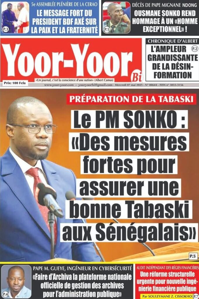 🇸🇳 Les gros titres du jour au Sénégal : Mercredi 07 Mai 2025 9 FB IMG 1746594372881