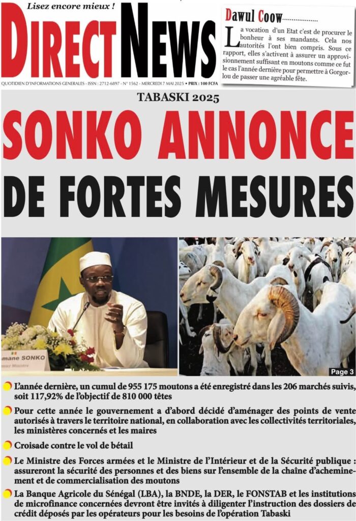 🇸🇳 Les gros titres du jour au Sénégal : Mercredi 07 Mai 2025 15 FB IMG 1746594383646