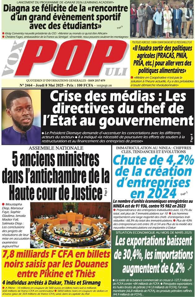 🇸🇳 Les gros titres du jour au Sénégal : Jeudi 08 Mai 2025 6 FB IMG 1746680703584 1