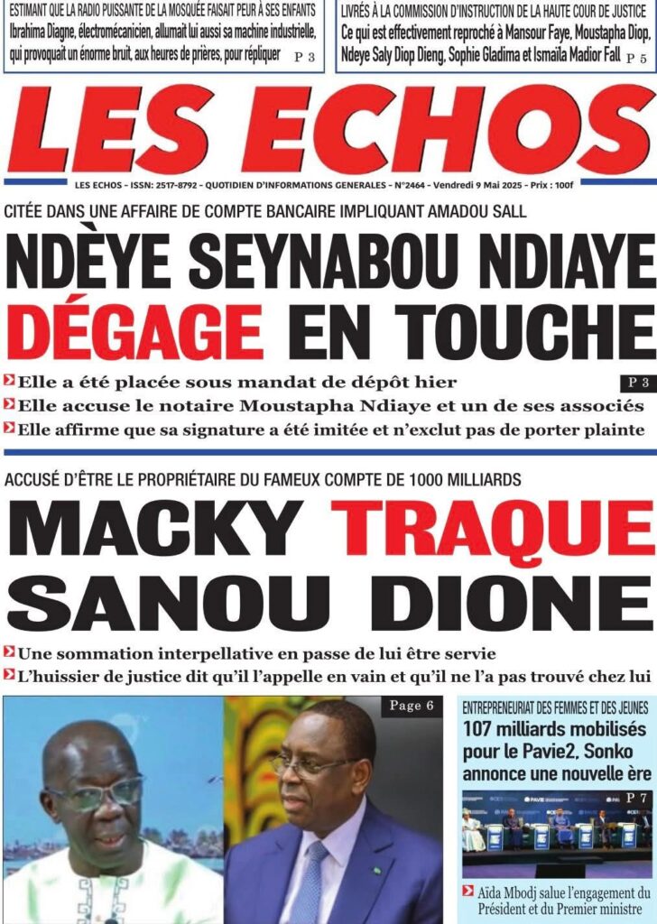 🇸🇳 Les gros titres du jour au Sénégal : Vendredi 09 Mai 2025 8 FB IMG 1746769416524 1