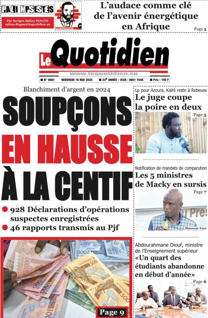 🇸🇳 Les gros titres du jour au Sénégal : Vendredi 16 Mai 2025 6 FB IMG 1747368503530 1