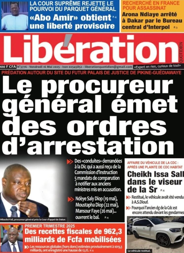 🇸🇳 Les gros titres du jour au Sénégal : Vendredi 16 Mai 2025 11 FB IMG 1747368517257 1