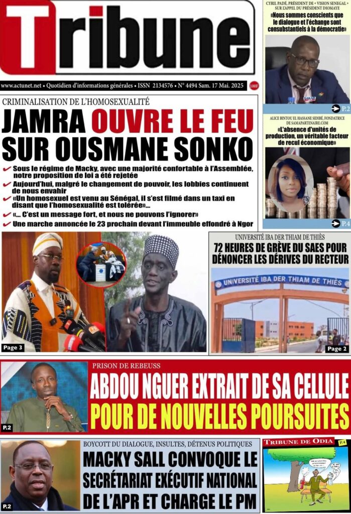 🇸🇳 Les gros titres du jour au Sénégal : Samedi 17 Mai 2025 8 FB IMG 1747458369257