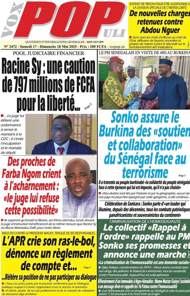 🇸🇳 Les gros titres du jour au Sénégal : Samedi 17 Mai 2025 12 FB IMG 1747458374630