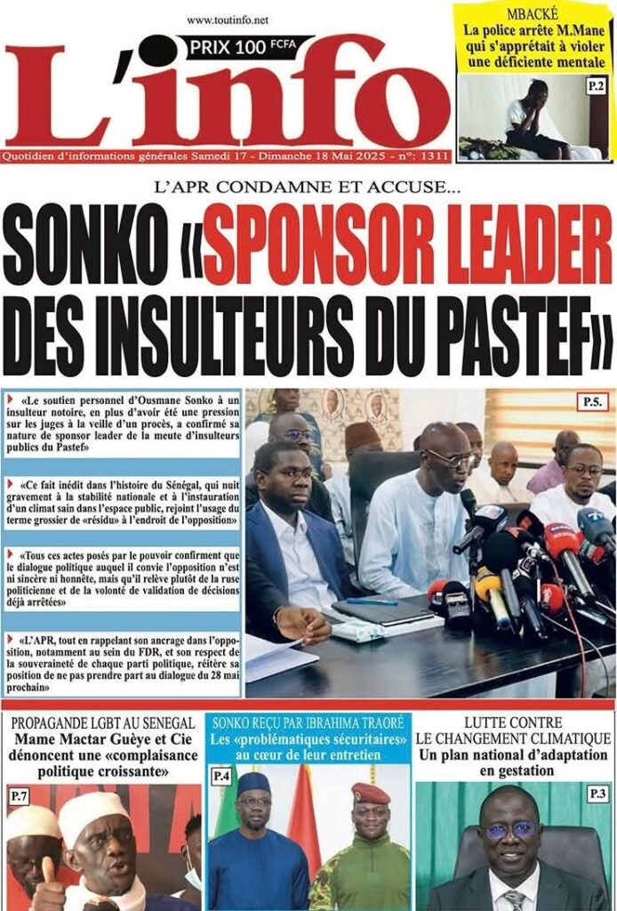 🇸🇳 Les gros titres du jour au Sénégal : Samedi 17 Mai 2025 14 FB IMG 1747458380537