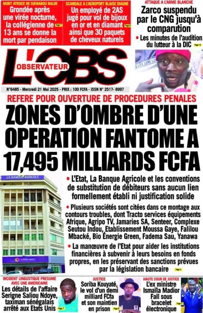 🇸🇳 Les gros titres du jour au Sénégal : Mercredi 21 Mai 2025 11 FB IMG 1747805307124