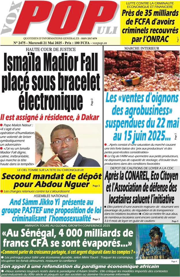 🇸🇳 Les gros titres du jour au Sénégal : Mercredi 21 Mai 2025 22 FB IMG 1747805323397