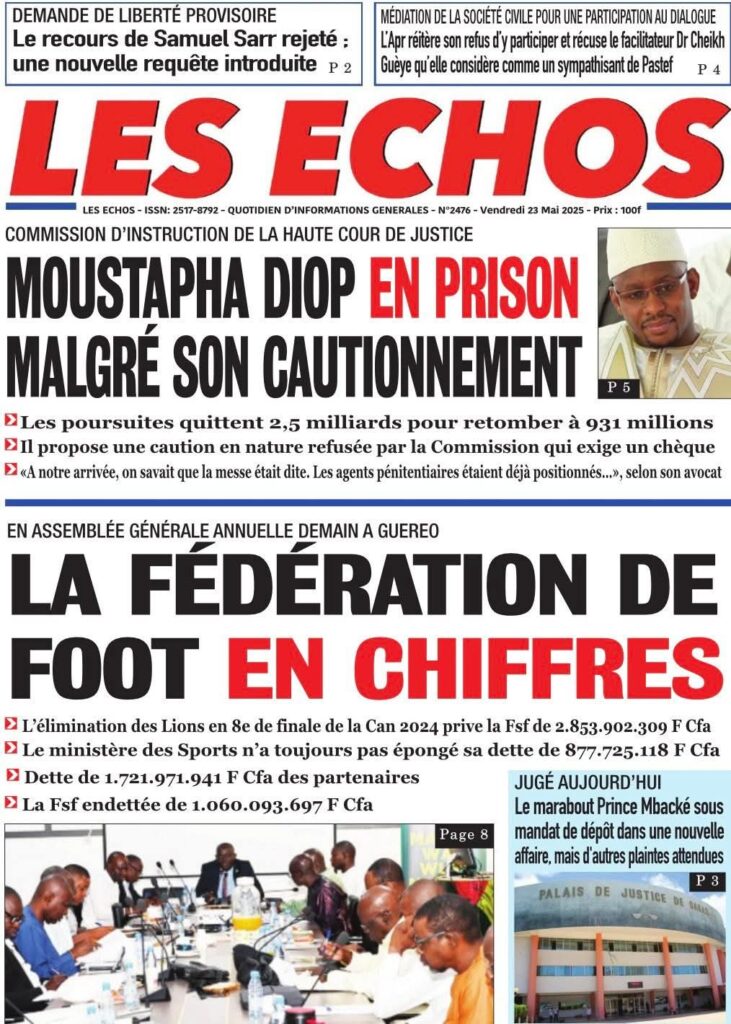 🇸🇳 Les gros titres du jour au Sénégal : Vendredi 23 Mai 2025 8 FB IMG 1747980031297