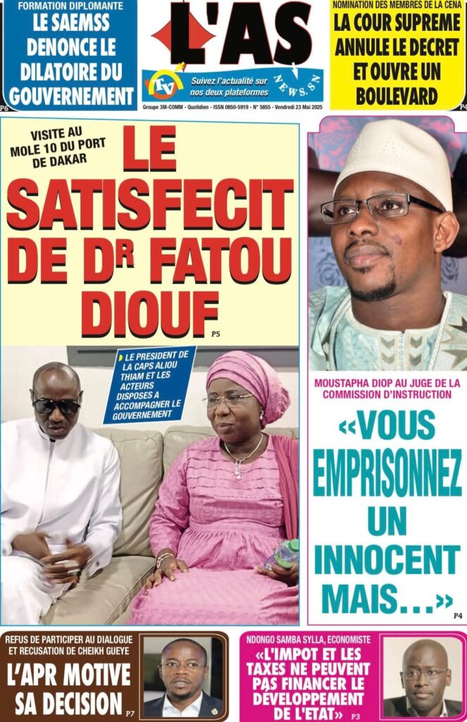 🇸🇳 Les gros titres du jour au Sénégal : Vendredi 23 Mai 2025 12 FB IMG 1747980034919
