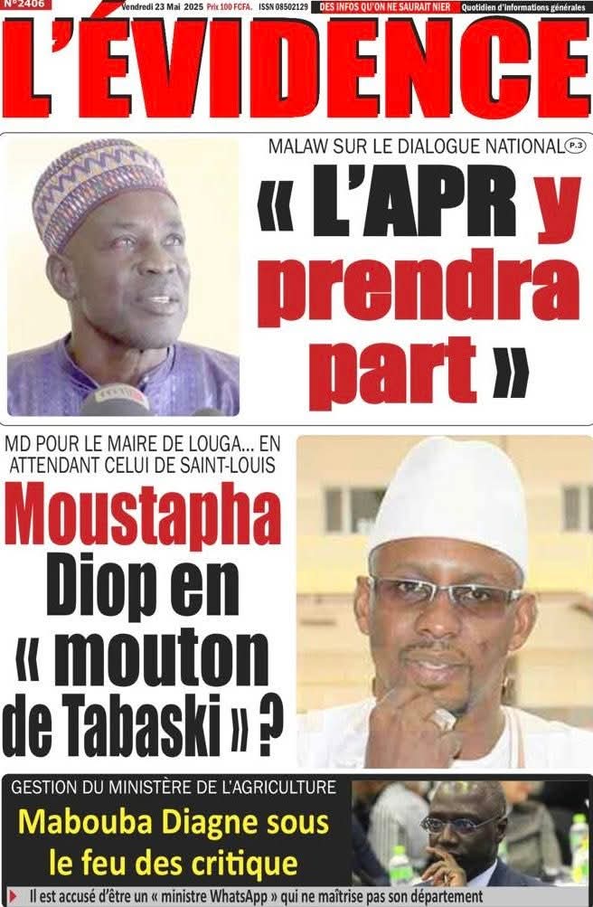 🇸🇳 Les gros titres du jour au Sénégal : Vendredi 23 Mai 2025 23 FB IMG 1747980051053