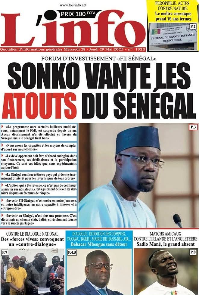 🇸🇳 Les gros titres du jour au Sénégal : Mercredi 28 Mai 2025 7 FB IMG 1748415795190