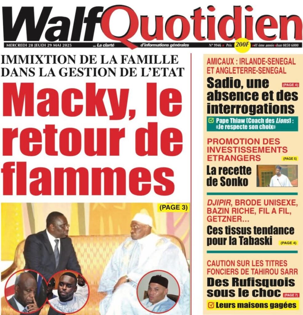 🇸🇳 Les gros titres du jour au Sénégal : Mercredi 28 Mai 2025 18 FB IMG 1748415812114