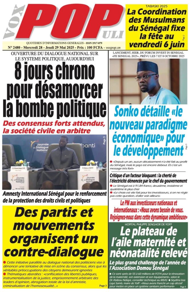 🇸🇳 Les gros titres du jour au Sénégal : Mercredi 28 Mai 2025 21 FB IMG 1748415820628