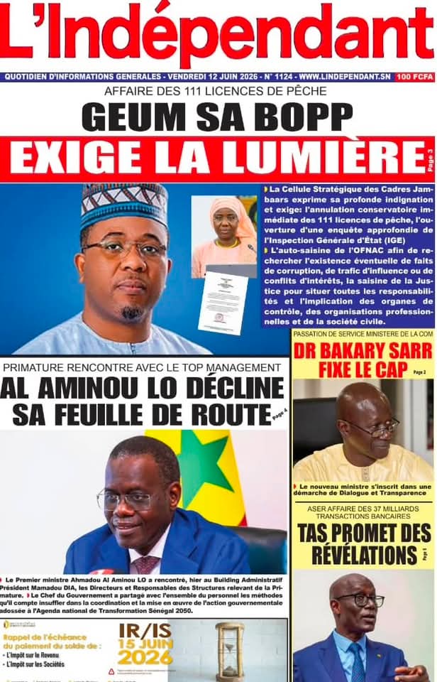 🇸🇳 Les gros titres du jour au Sénégal : Vendredi 12 Juin 2026 24 FB IMG 1781257579078