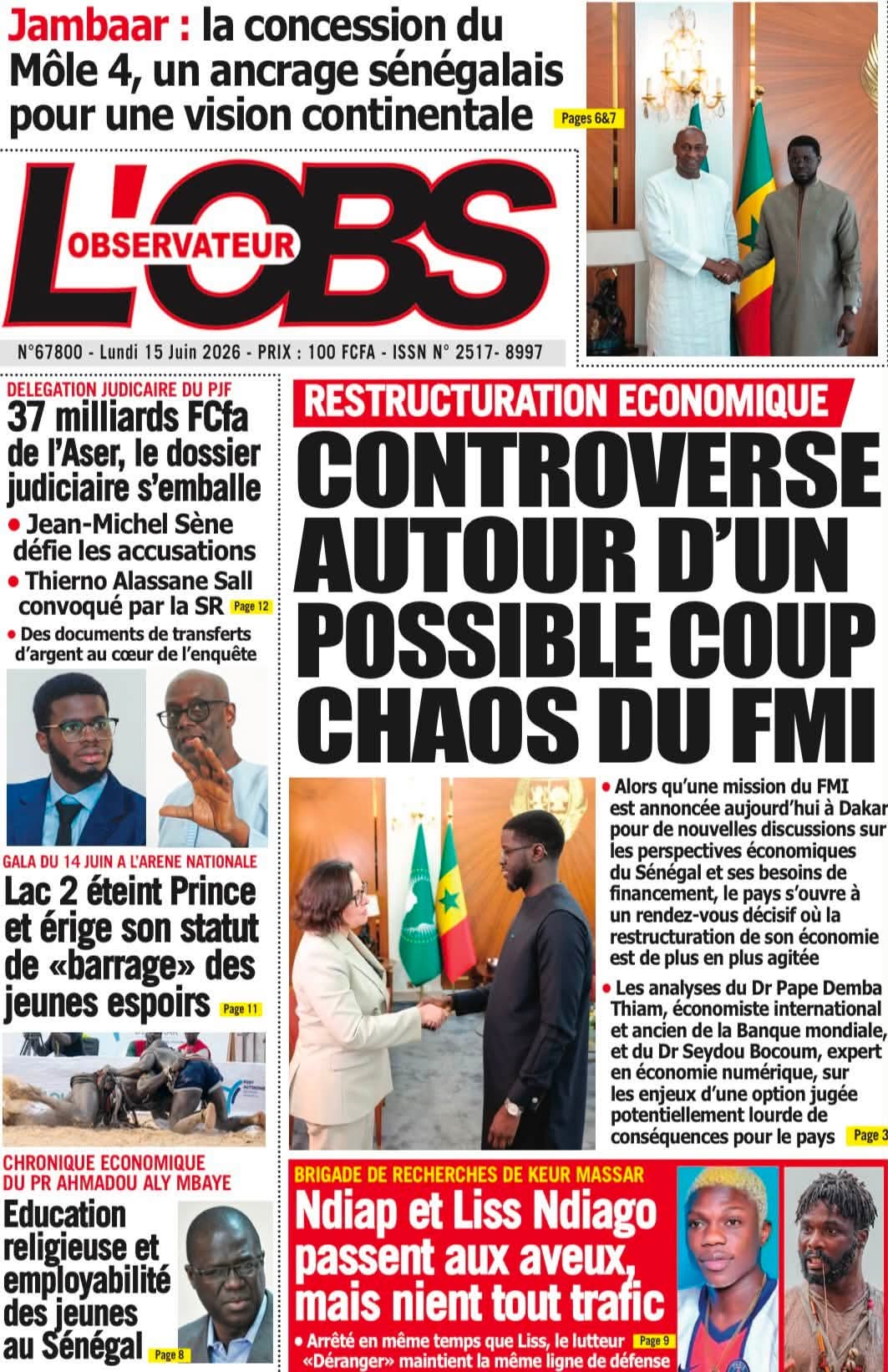 🇸🇳 Les gros titres du jour au Sénégal : Lundi 15 Juin 2026 6 FB IMG 1781512817919