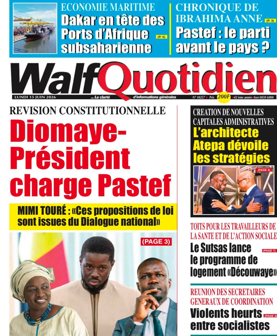 🇸🇳 Les gros titres du jour au Sénégal : Lundi 15 Juin 2026 9 FB IMG 1781512823021