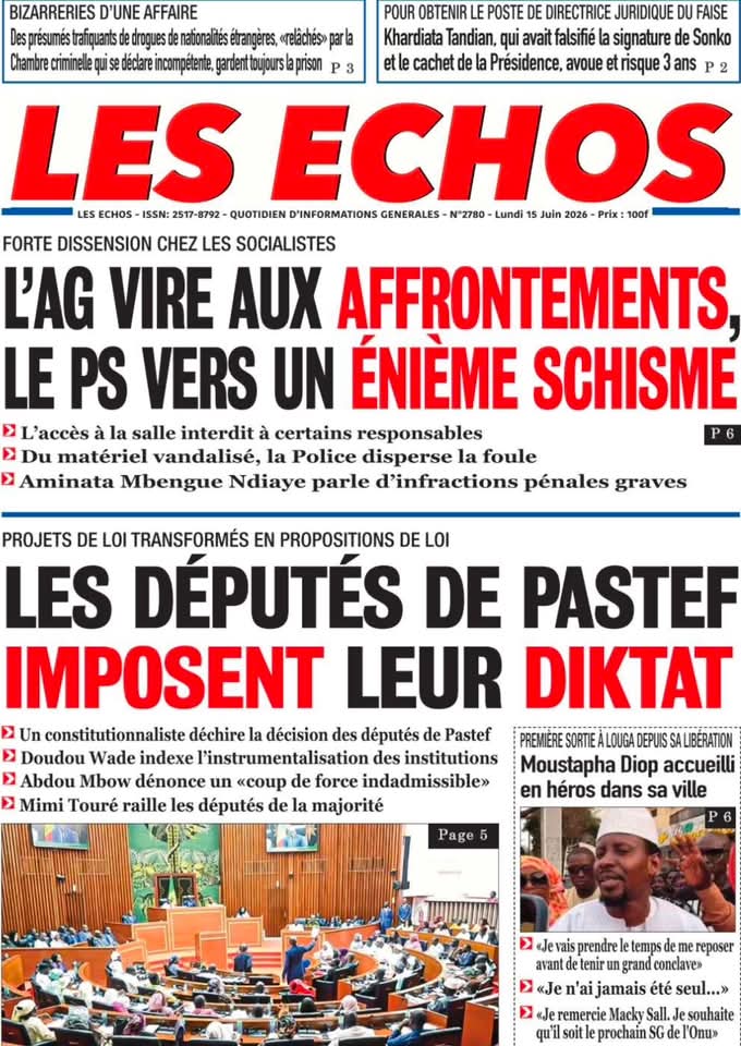 🇸🇳 Les gros titres du jour au Sénégal : Lundi 15 Juin 2026 8 FB IMG 1781512824456