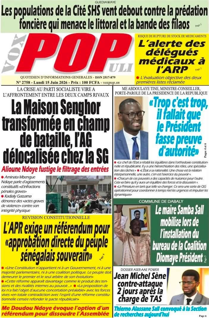 🇸🇳 Les gros titres du jour au Sénégal : Lundi 15 Juin 2026 7 FB IMG 1781512826576