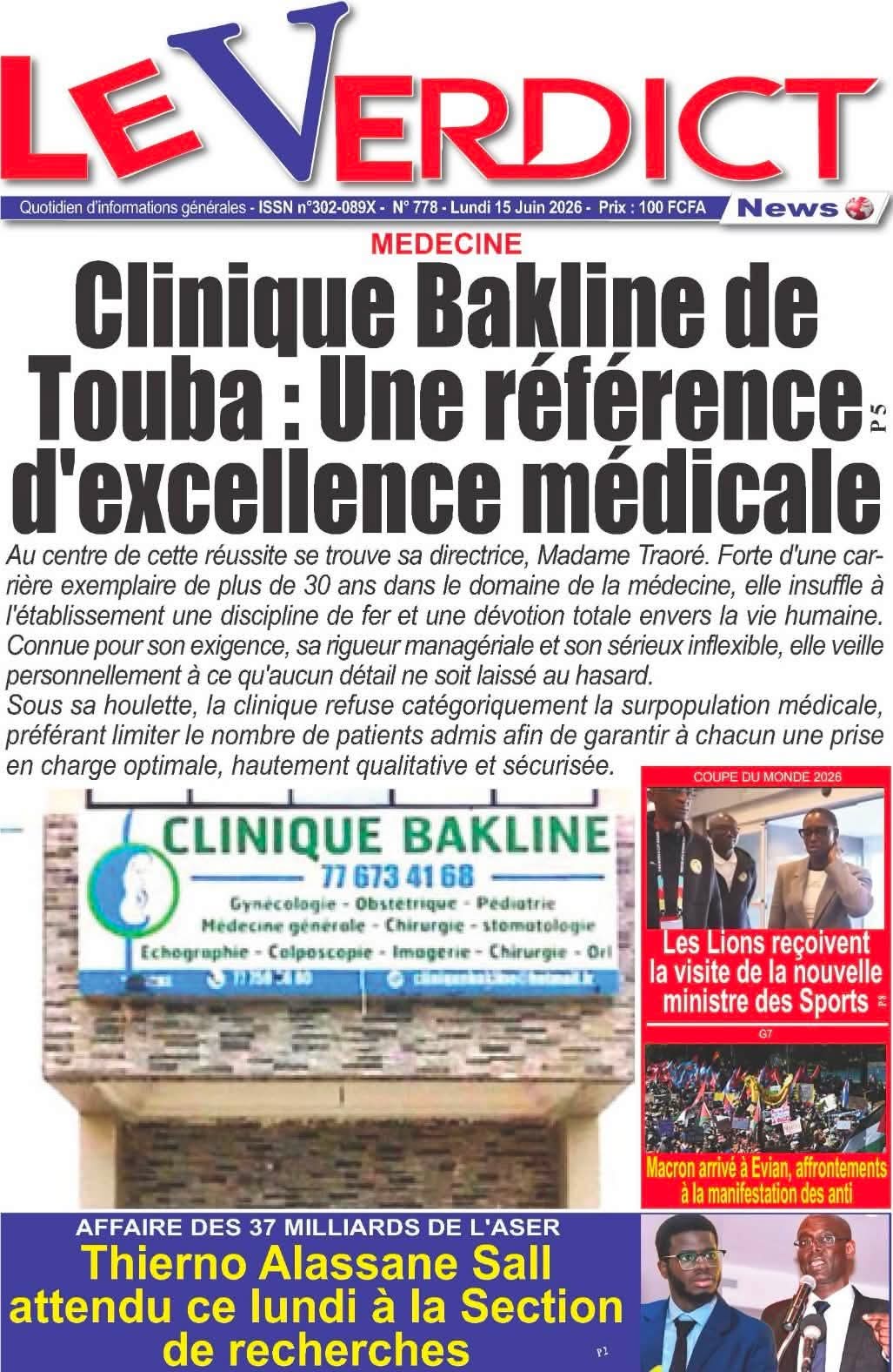 🇸🇳 Les gros titres du jour au Sénégal : Lundi 15 Juin 2026 22 FB IMG 1781512850325