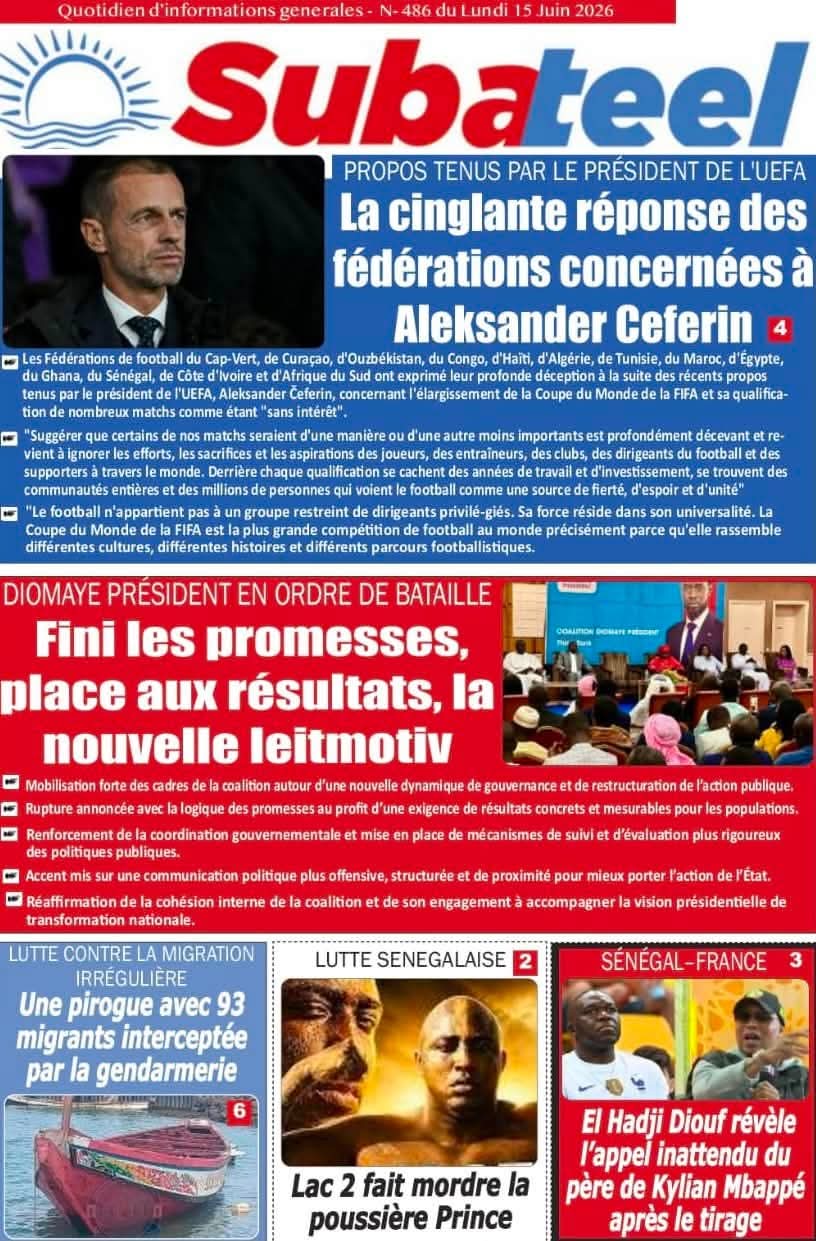 🇸🇳 Les gros titres du jour au Sénégal : Lundi 15 Juin 2026 35 FB IMG 1781512870589