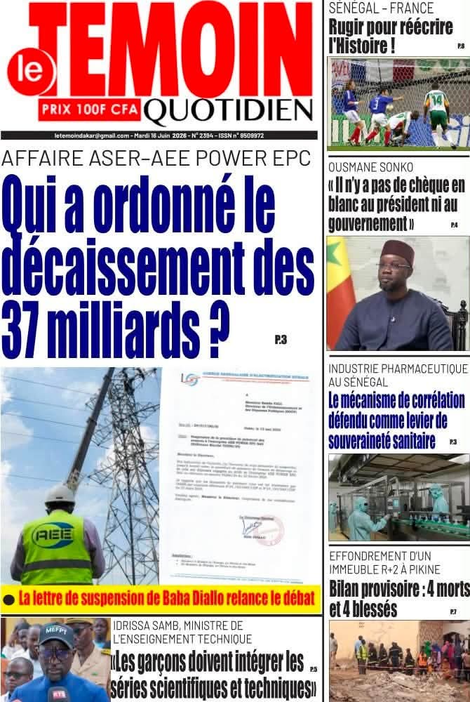 🇸🇳 Les gros titres du jour au Sénégal : Mardi 16 Juin 2026 10 FB IMG 1781596150467