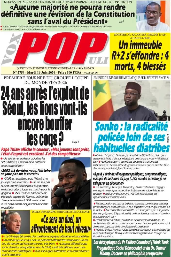 🇸🇳 Les gros titres du jour au Sénégal : Mardi 16 Juin 2026 11 FB IMG 1781596159176