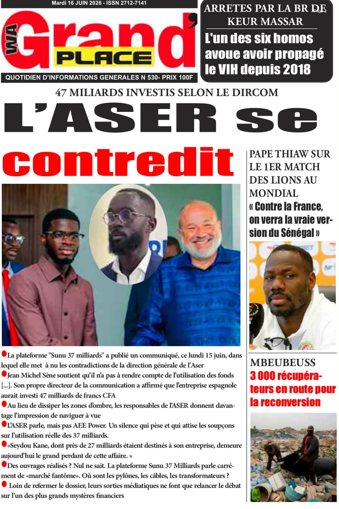 🇸🇳 Les gros titres du jour au Sénégal : Mardi 16 Juin 2026 25 FB IMG 1781596180750