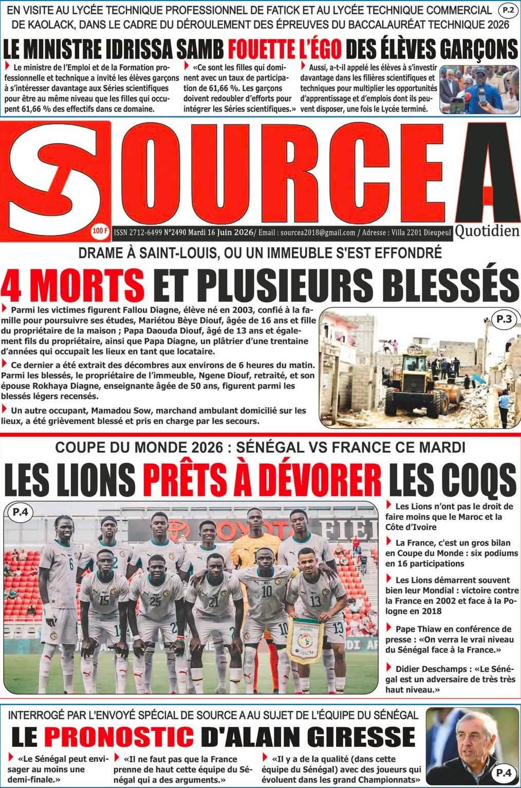 🇸🇳 Les gros titres du jour au Sénégal : Mardi 16 Juin 2026 23 FB IMG 1781596185576