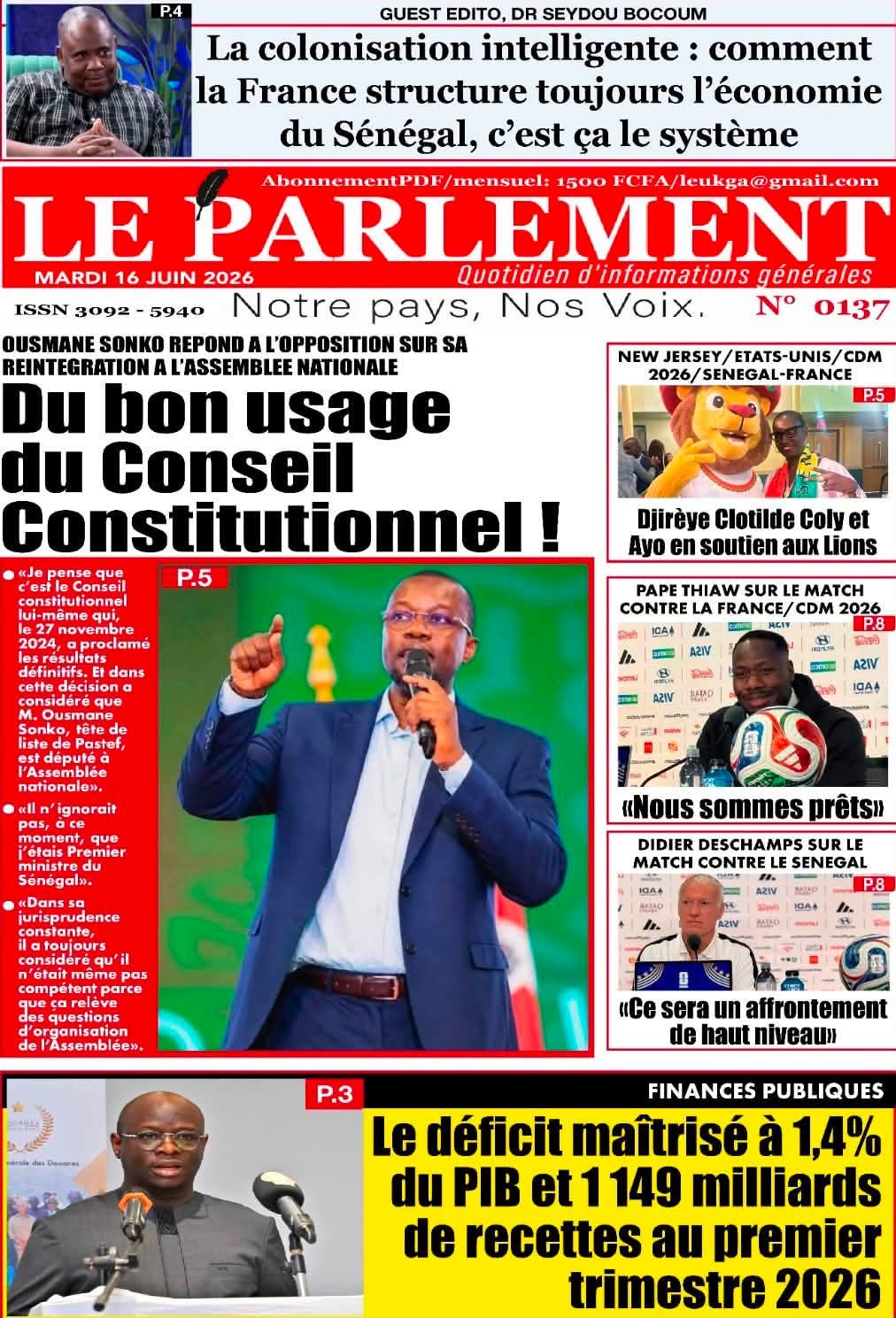 🇸🇳 Les gros titres du jour au Sénégal : Mardi 16 Juin 2026 29 FB IMG 1781596192968