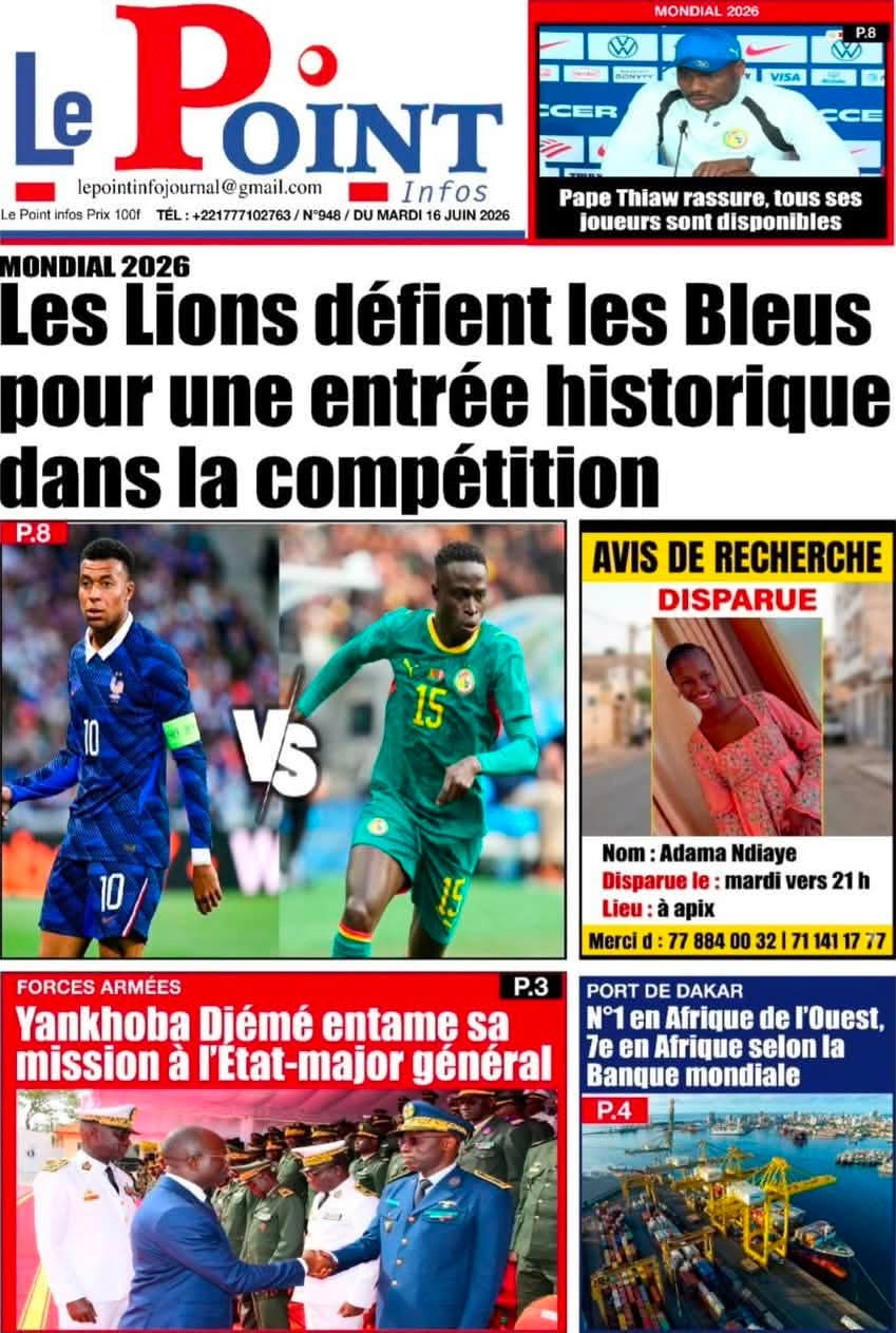 🇸🇳 Les gros titres du jour au Sénégal : Mardi 16 Juin 2026 34 FB IMG 1781596201751