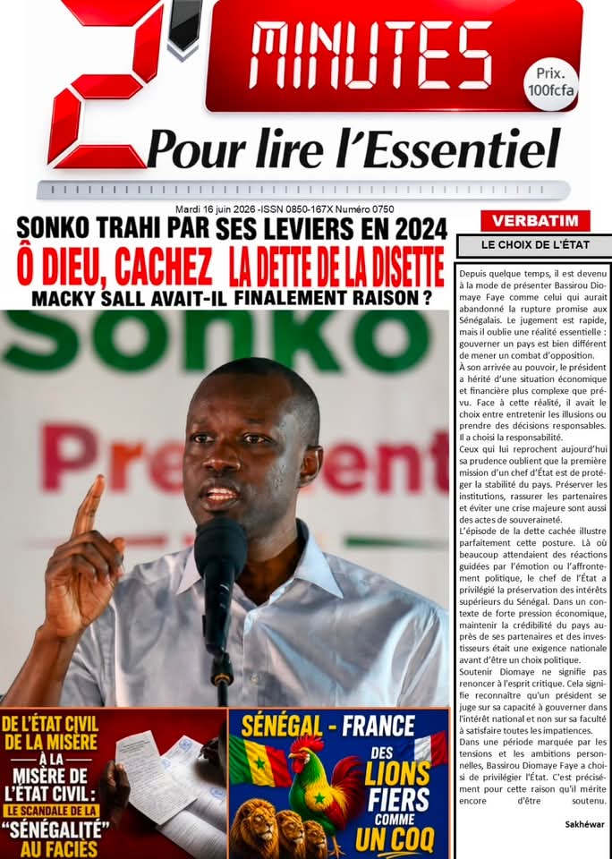 🇸🇳 Les gros titres du jour au Sénégal : Mardi 16 Juin 2026 42 FB IMG 1781596215836